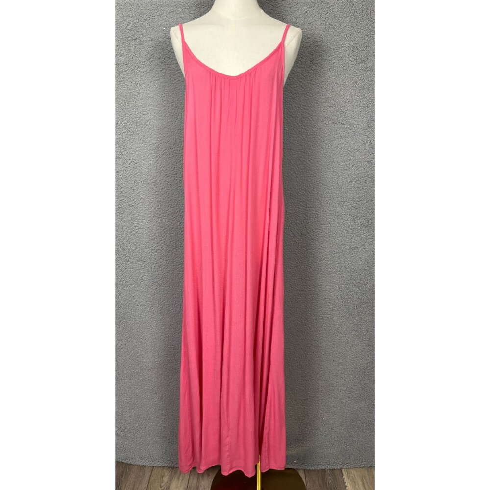 Raviya Pink Sleeveless Maxi Dress Adjustable Straps & Crisscross Back Med NWOT's